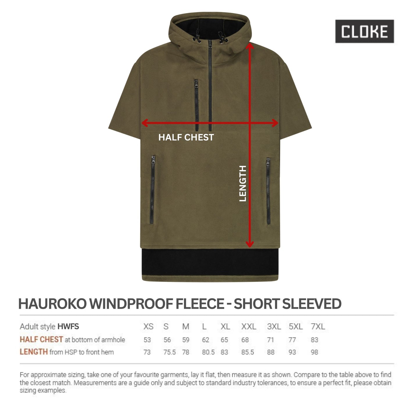 Hauroko Short Sleeve Windproof Fleece Tee
