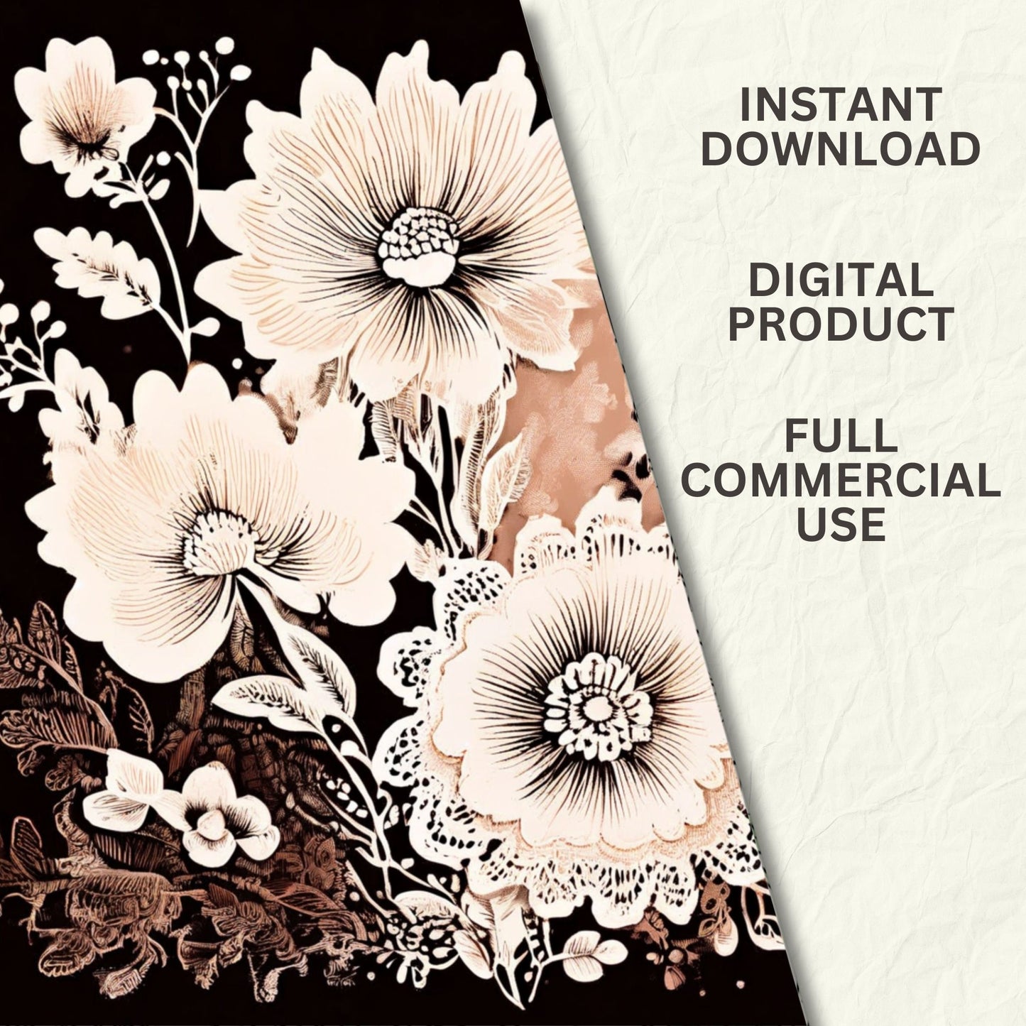 Mocha Mousse Cream and Lace | Watercolour