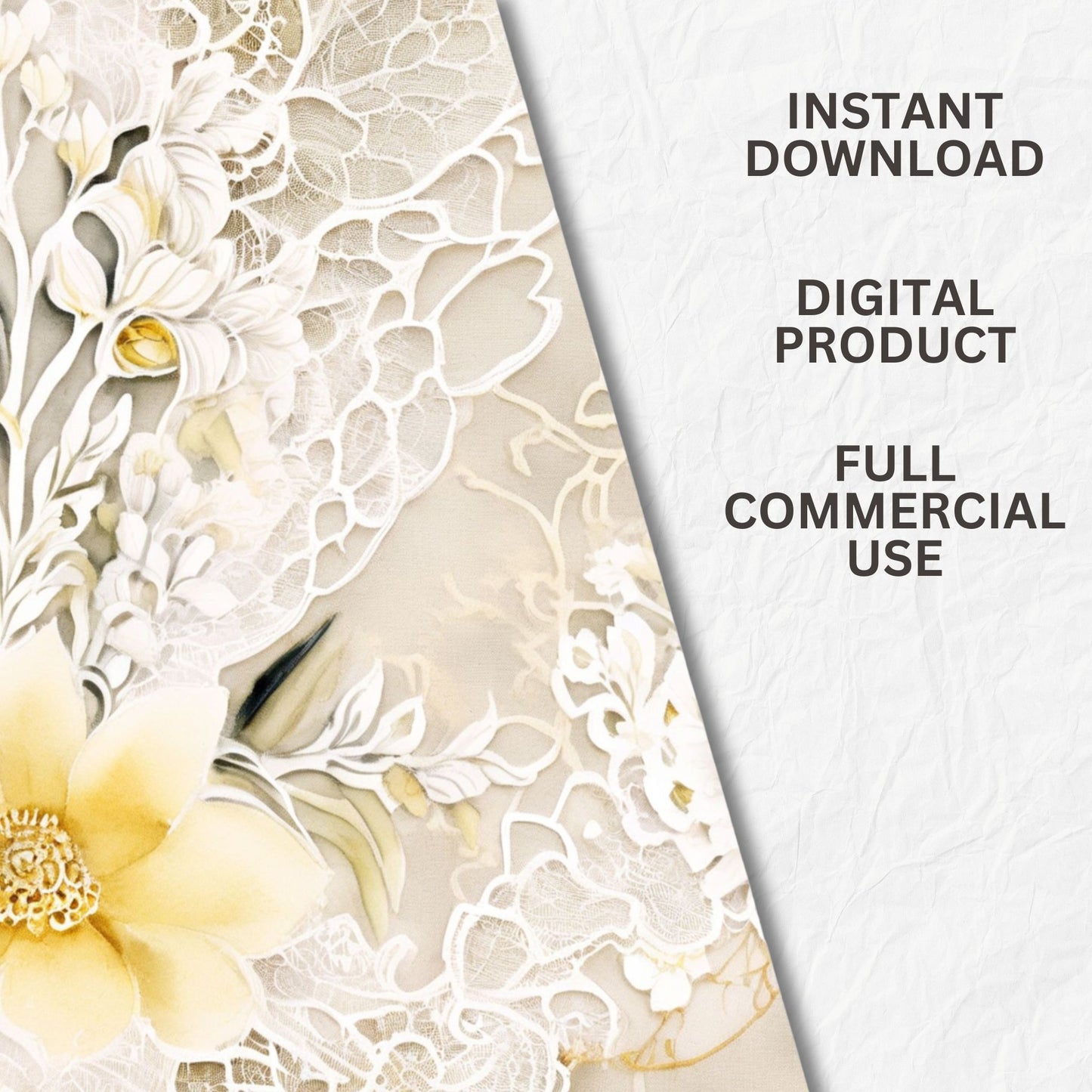 Lemon Butter Yellow Chinoiserie Lace | Watercolour