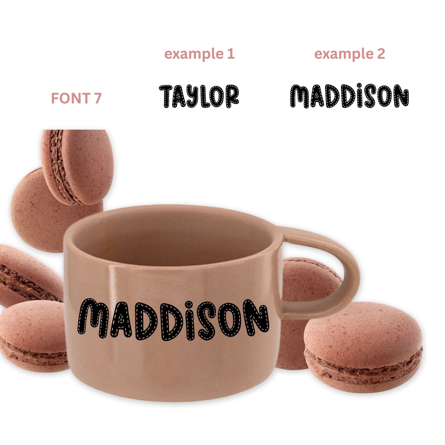 Personalised Kids "Macaron" Mugs - 4 Colours!