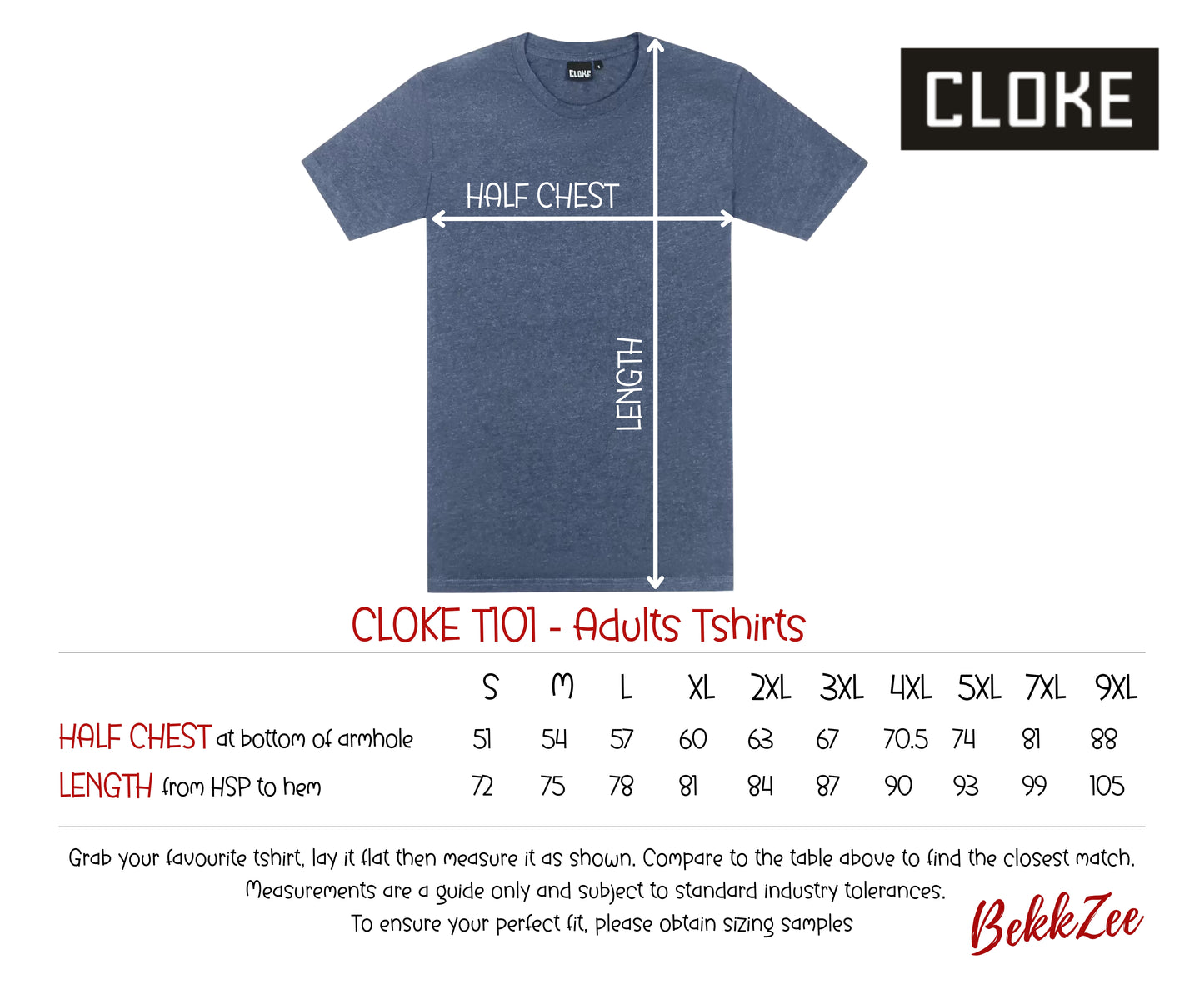 Cloke T101 | Adults T-shirts | Denim Marle
