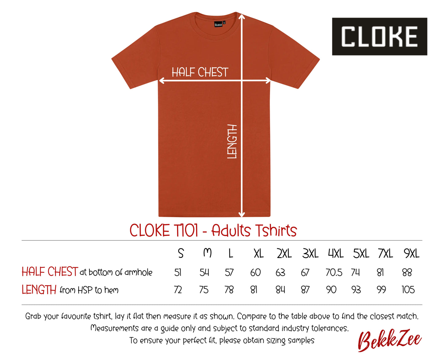 Cloke T101 | Adults T-shirts | Rust