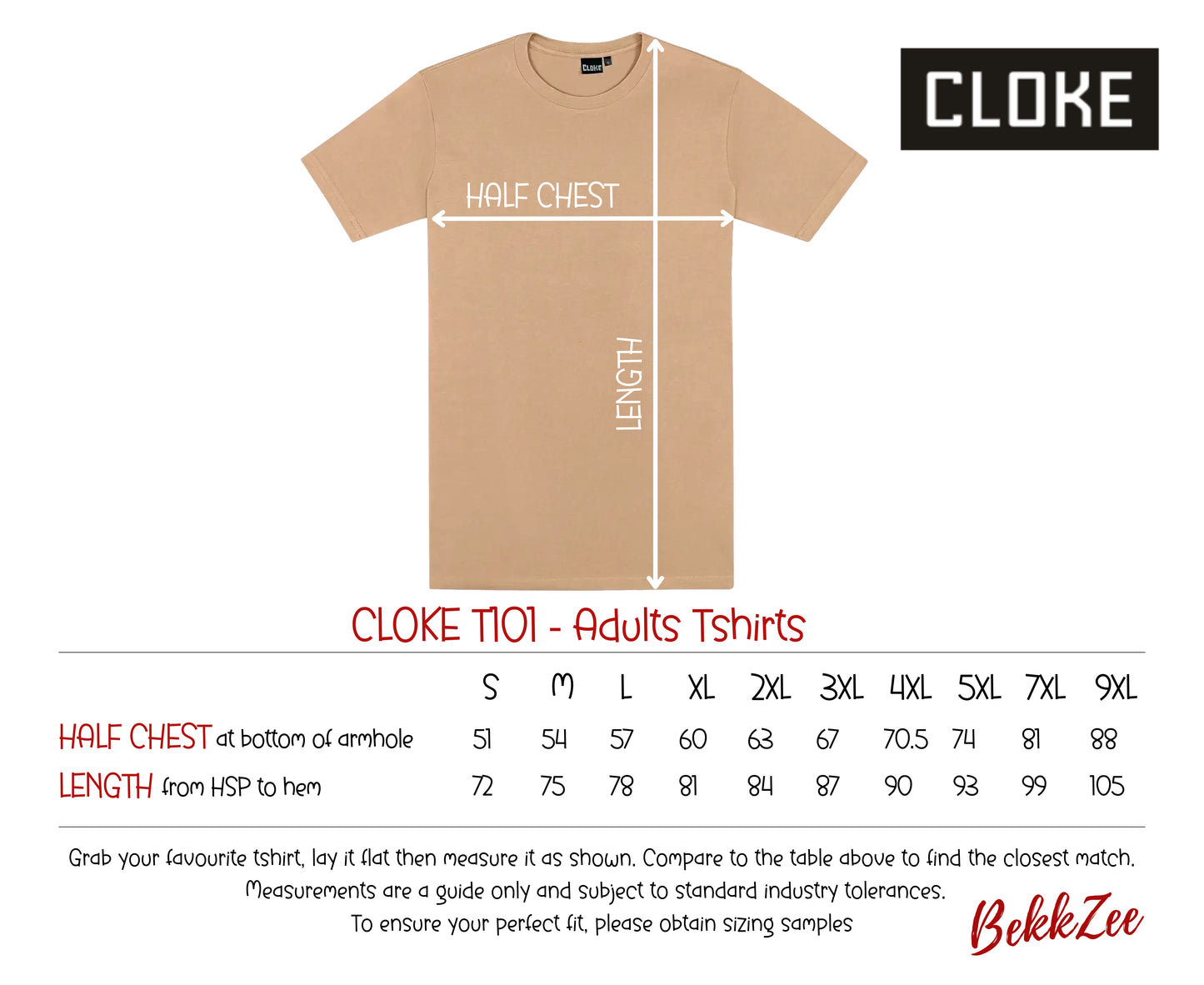 Cloke T101 | Adults T-shirts | Tan