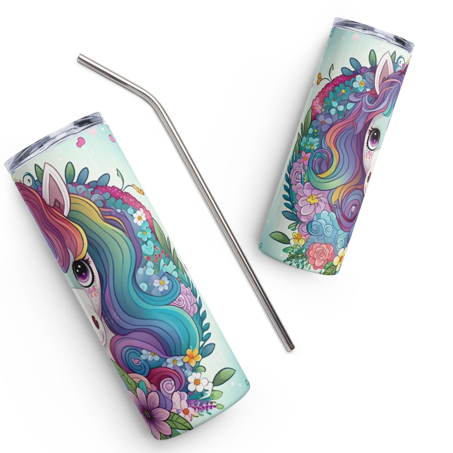 Rainbow Unicorn | Skinny Tumbler 600ml