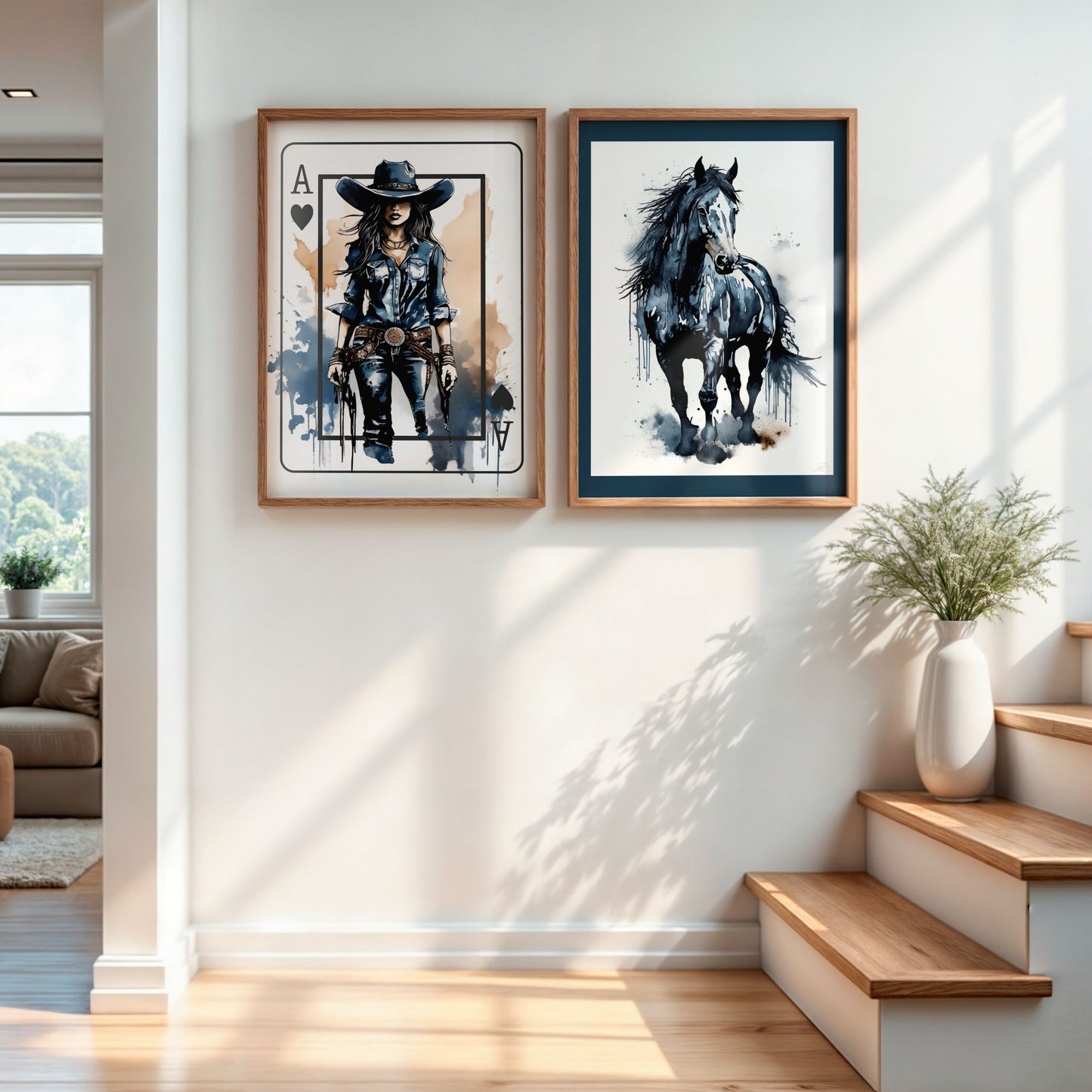 She's The Wild Card | Cowgirl Wall Art Gallery Set of 3
