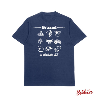 Grazed in Waikato NZ Kids T-Shirt | White Print