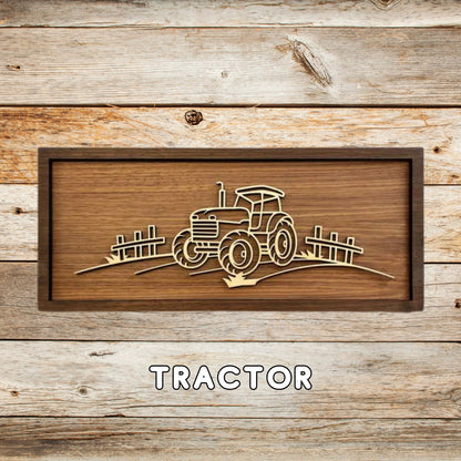 On The Farm | Handcrafted 3D Line Art Wooden Wall Decor | Laser Engraved