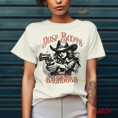 Dust, Boots, and Backbone Womens T-Shirt
