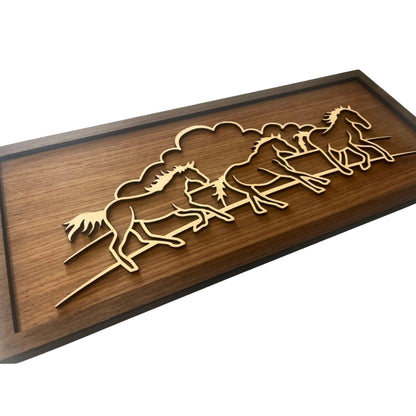 On The Farm | Handcrafted 3D Line Art Wooden Wall Decor | Laser Engraved