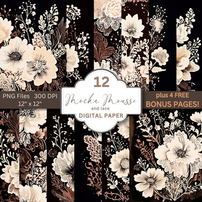 Mocha Mousse Cream and Lace | Watercolour