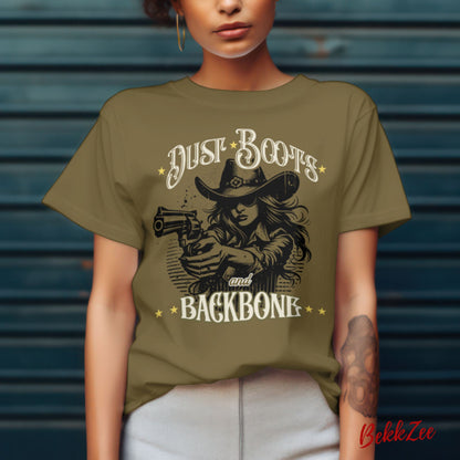 Dust, Boots, and Backbone Womens T-Shirt