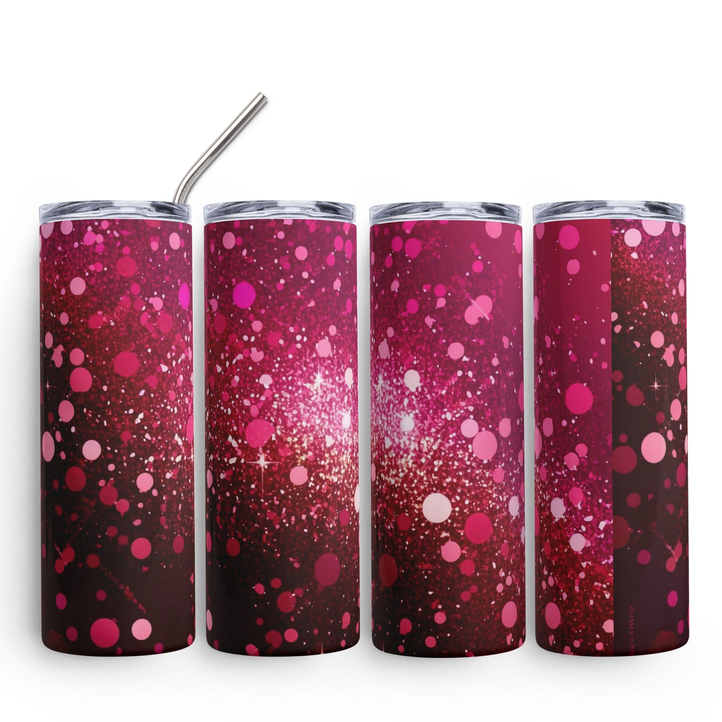 Burgundy Red Faux Glitter | Skinny Tumbler 600ml