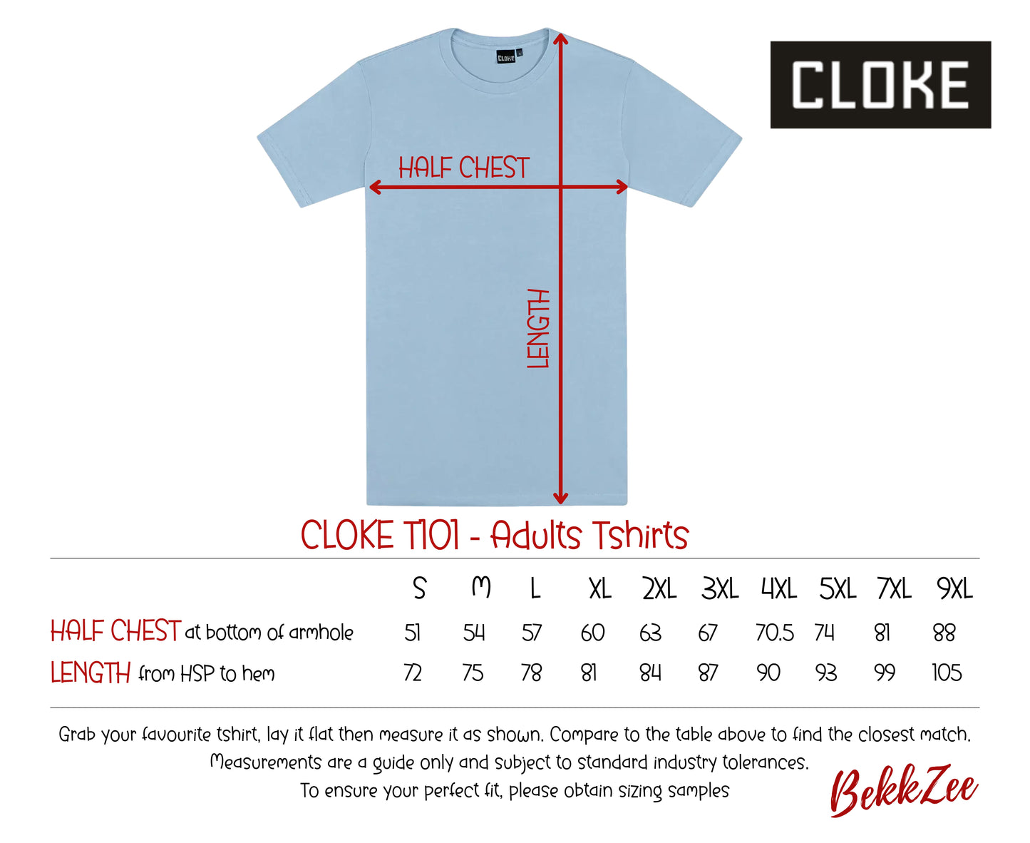 Cloke T101 | Adults T-shirts | Pale Sky