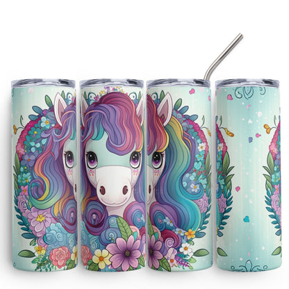 Rainbow Unicorn | Skinny Tumbler 600ml