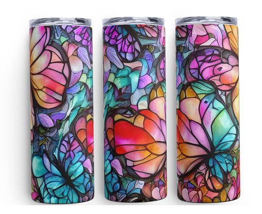 Butterfly Stained Glass | Skinny Tumbler 600ml